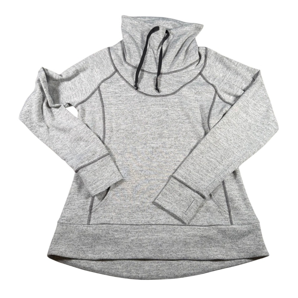 Kuhl Lea Pullover Women Size M Gray Cowl Neck Fleece Thumbhole‎ Long Sleeve